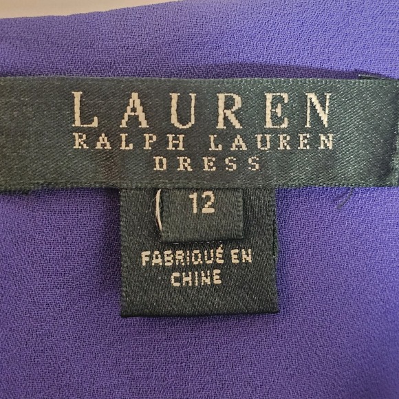 Lauren Ralph Lauren Dress Womens 12 Sleeveless Pleated Chiffon Cocktail Formal - Picture 11 of 14
